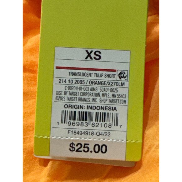 XS - Womens Translucent Tulip Shorts 3.5" - All In Motion - Orange - Picture 3 of 9